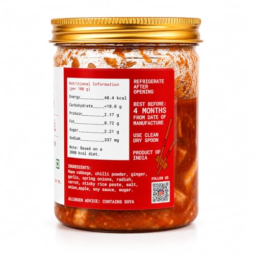 Image of Gut Friend Napa Cabbage Kimchi - Authentic Taste 250g | Pure Veg | Authentic Spice Kimchi | Authentic Korean Fermented Probiotic Pickle | Traditional Spicy Baechu Kimchi | Naturally Aged Vegan Gut Health Side Dish | Ready to Eat Korean Side | No Artificial Preservatives | #gutfriendproducts