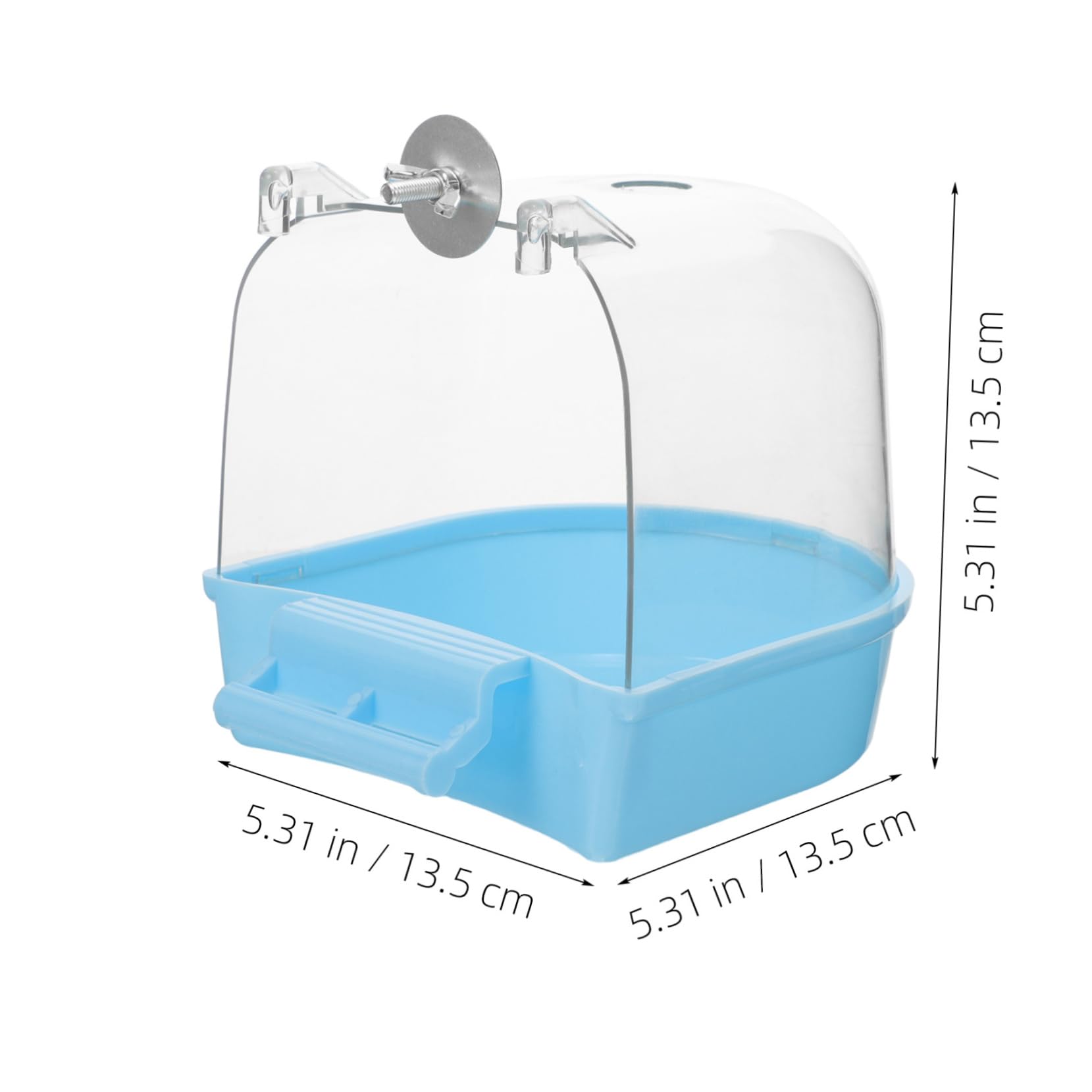 Parliky Parrot Bird Bath Basin Convenient Cube for Pets Leak Design Easy to Install Bath Accessory for Bird Cages Durable Easy to Clean