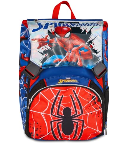 Seven Zaino Scuola Estensibile Big Spiderman, Blu, 24L, Espandibile tramite zip, Tasca frontale, Tasca laterale portaborraccia, Scuola elementare, Bambino - immagine 2