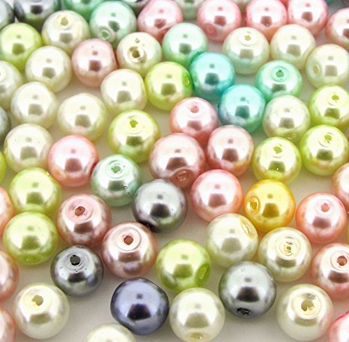 Beads Direct USA's Glass Pearls Mix 100pcs 8mm - Pastel Mix