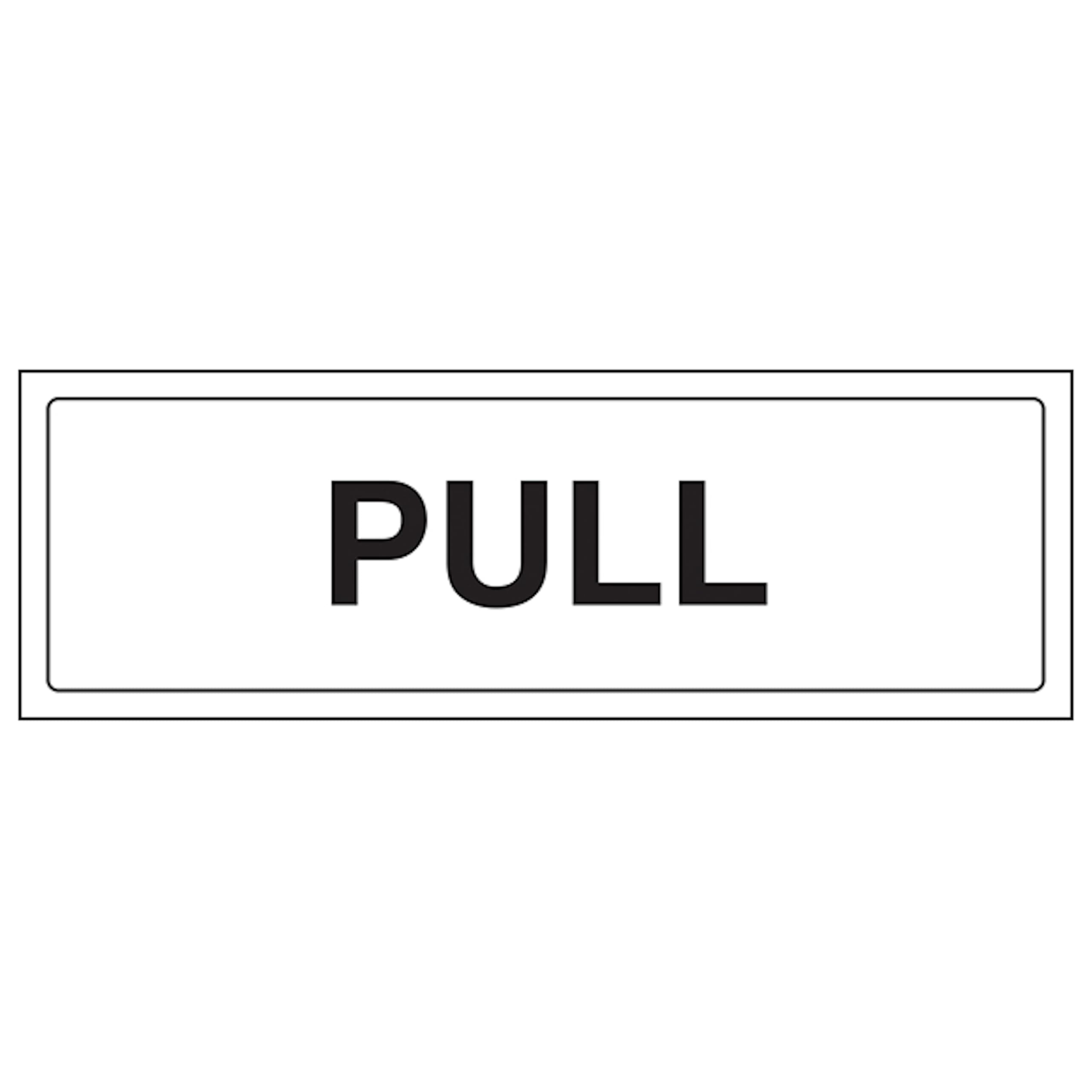 V Safety Pull 300 x 100 mm - Self Adhesive Vinyl - Aluminium Effect Safety Sign
