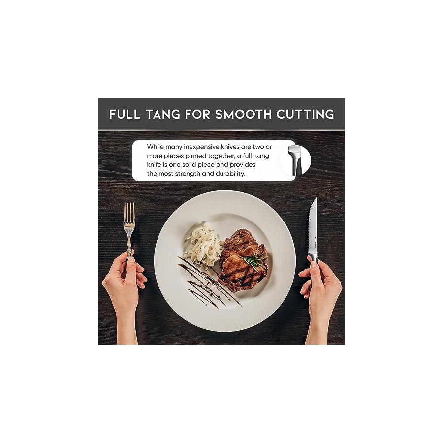 Bellemain-Premium-Steak-Knives-Set-of-8-Kitchen-Knife-Sets-with-Steel-Blades-for-Precise-Cutting-Lightweight-Steak-Knife-Set-Stainless-Steel-Durable-Serrated-Steak-Knives-Dishwasher-Safe Bellemain Premium Steak Knives Set of 8, Kitchen Knife Sets with Steel Blades for Precise Cutting, Lightweight Steak Knife Set Stainless Steel & Durable, Serrated Steak Knives Dishwasher Safe