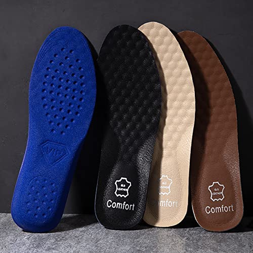 Pantufas masculinas de couro confortáveis para absorção de suor (preto, 42)