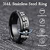 King Will 316L Stainless Steel Spinner Viking Rings for Men-8mm Black Gear Norse Runes Fidget Ring, Anxiety Stress Relief Cool Wedding Band Comfort for Daily Wear Size X 1/2 (12) #1