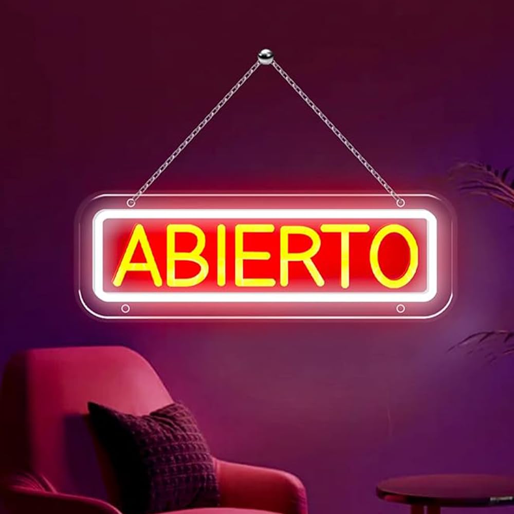 "Bonjour" "Ciao" LED Neon Sign Wall Light - USB Powered, Adjustable Brightness, 15" X 7" Decorative Lamp - View #5