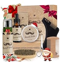 Bartpflege Set für Männer, Bledras 9 in 1 Bartpflege Geschenkset mit Bartshampoo, Bartöl, Bart Balsam, Bart Kamm, Bartbürste, Bartschere, Bartschablonen, Bart Set Geschenke für Männer Weihnachten