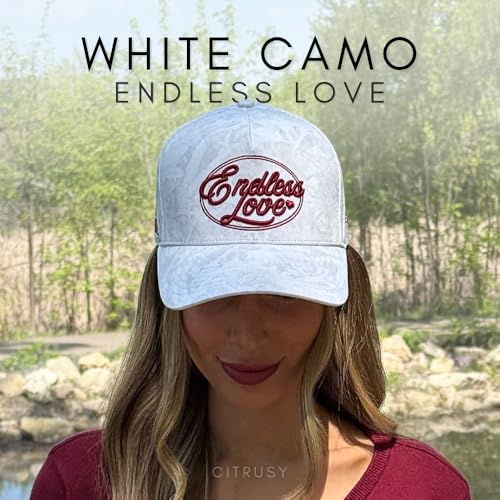 Image of Vintage Fashion Trucker Hat | Men & Women | Trendy Cute Retro Red Caps for Country & Western | Camo Fur Cotton | Snapback
