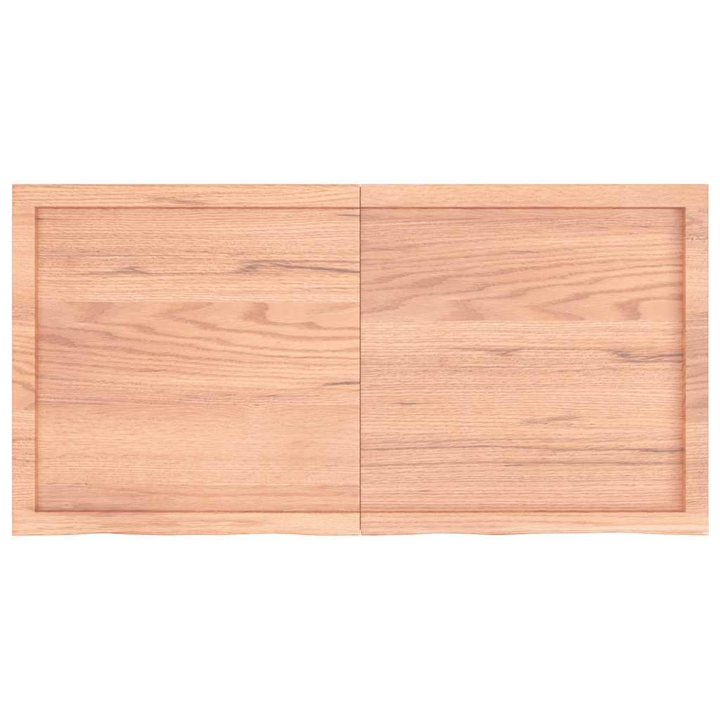 Estantería de pared de madera maciza de roble, 120 x 60 cm, estantería rústica con borde natural, plegable y ahorra espacio, estantería flotante para baño o escritorio, lacada, color marrón