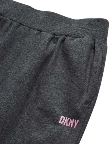 Image of DKNY Girls Sweatpants Set - 2 Piece Active Fleece Girls Sweatshirt and Jogger Youth Kids Sweatpants Matching Set (4-16)