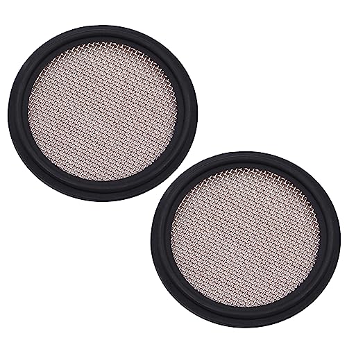 Image of DERNORD 1.5 inch FKM Sanitary Gasket w /Stainless Screen - Tri Clamp Clover (Pack of 2) (20 Mesh)