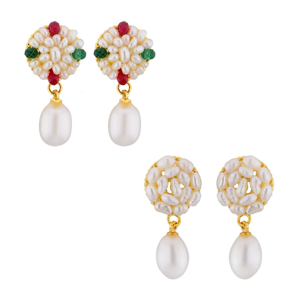 Sri Jagdamba Pearls Dealer Set Of 2 Fresh Water Pearl Earrings For Women (B01DXNW00I) Amazon Price History, Amazon Price Tracker