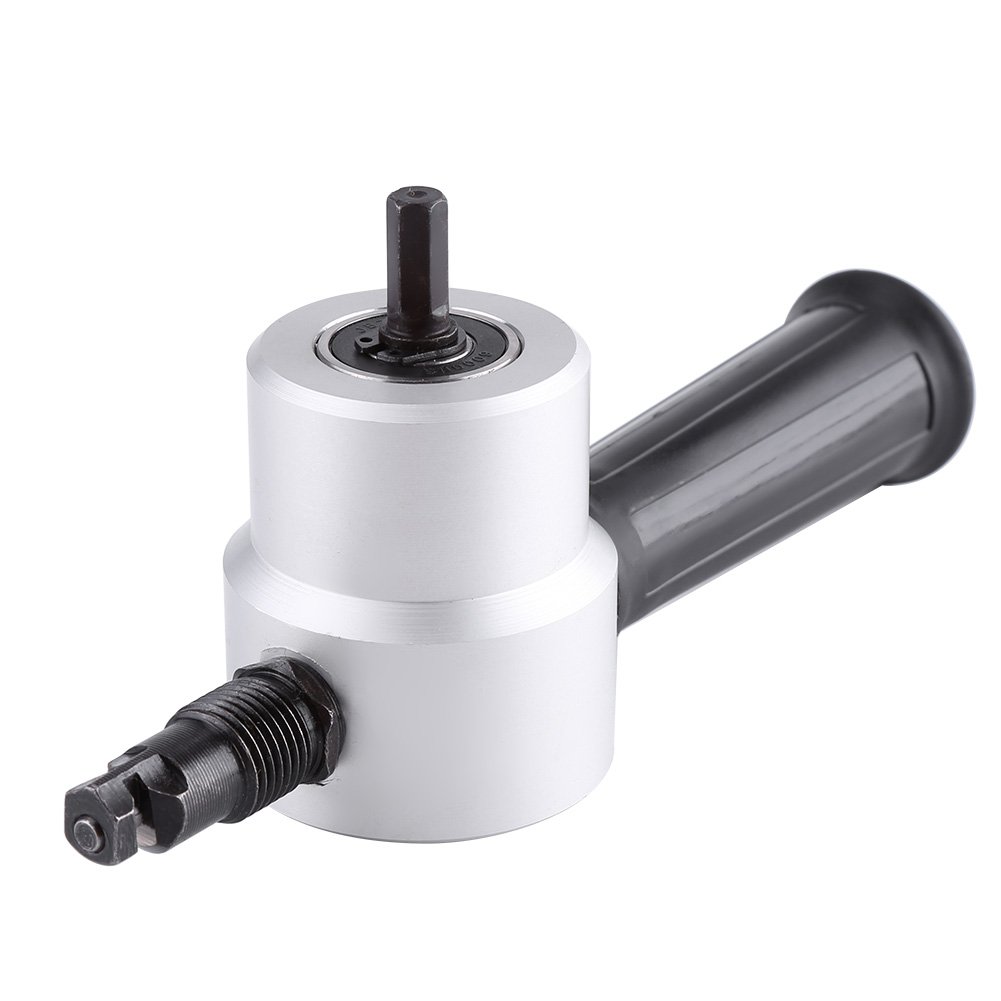 Double Head Sheet Metal Cutter Electric Power Drill Attachment Nibbler Cutting Tool Kit