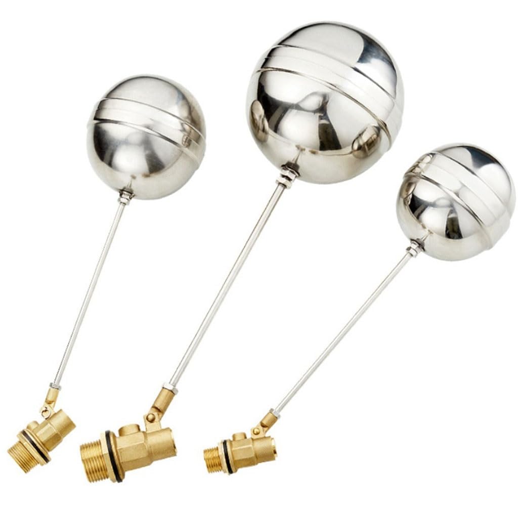 Brass Float Valve 1/2inch 3/4inch 1inch - Stainless Steel Floating Ball Valve for Cold and Hot Water(1inch)