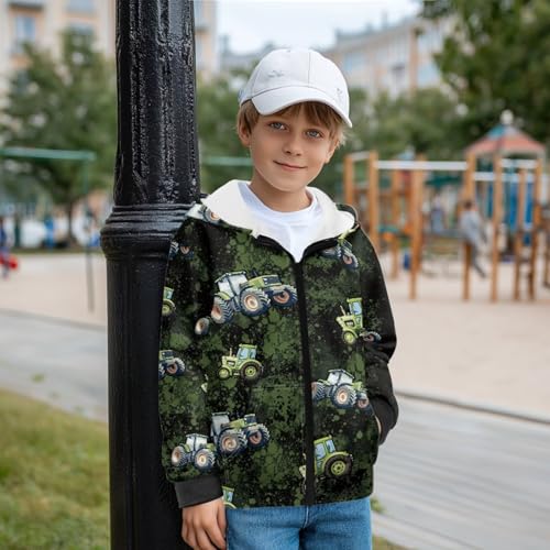 Boys Car Print Hooded Sweatshirt Zip-Up Fleece Hoodie Long Sleeve Hoodies Sweatshirts with Pocket4