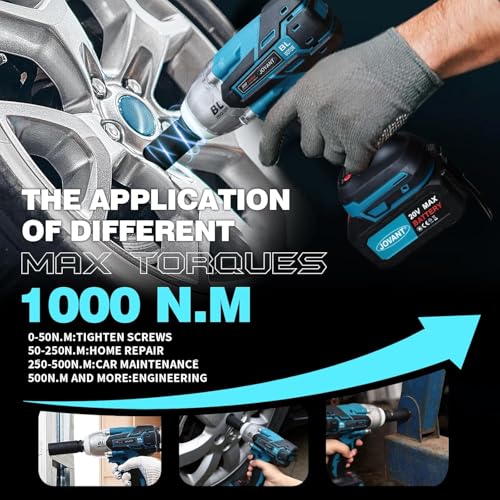 Cordless Impact Wrench Kit, 20V MAX Electric Impact Gun, 737Ft-lbs(1000N.m) Brushless Impact Wrenches, Power Impact Wrenches with 5-Mode Speed,Torque Wrench 1/2 Drive for Car/Truck RV/Mower - Image 3