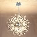 Depuley Crystal Chandeliers, 12 Lights Modern Dandelion Firework Sputnik Chandelier Pendant Light Fixtures for Living Room, Dining Room, Bedroom, Kitchen, Porch, G9 Bulbs