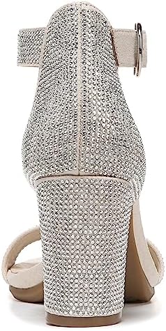 LifeStride Womens Averly Glitz Dress Heeled Sandal, Natural, 10 Wide US | Image 5