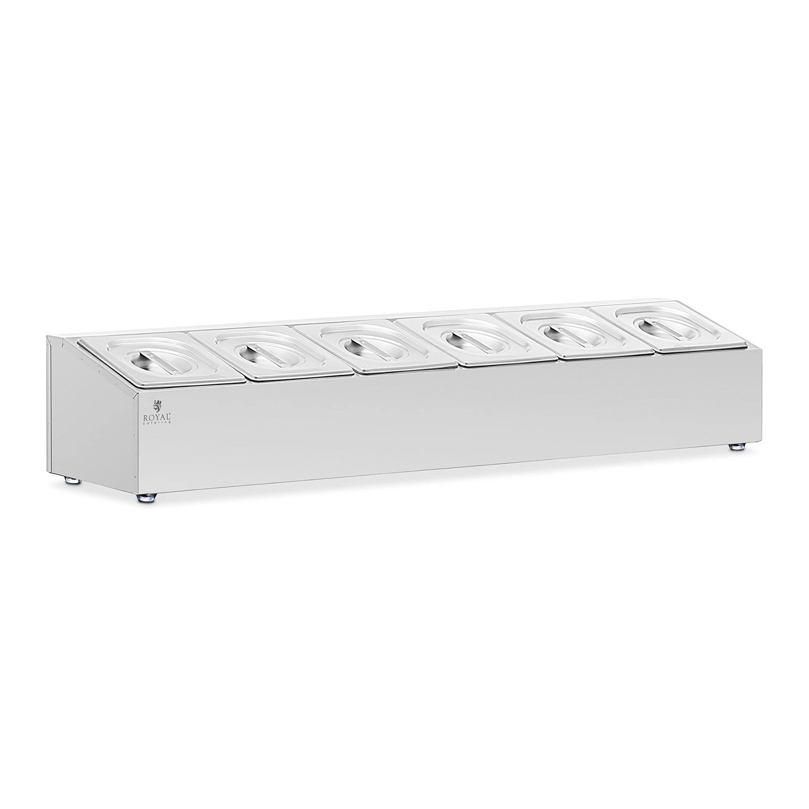 Royal Catering RCPN-04 Espositore GN in acciaio inox - 6 GN 1/6-9,6 l