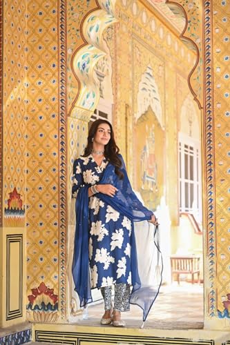 Image of ANNI DESIGNER Women's Cotton Blend Kurta Pant With Dupatta