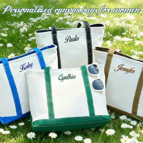 Personalized Embroidered Canvas Tote for Women