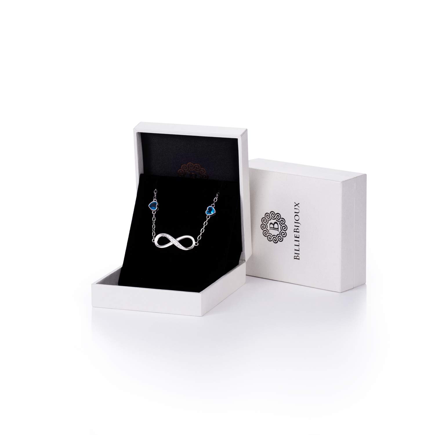 Billie Bijoux Pulsera para mujer Plata de ley 925 Infinito sin fin Símbolo de amor Pulsera de mujer ajustable con dijes, regalo de joyería para mujeres y niñas