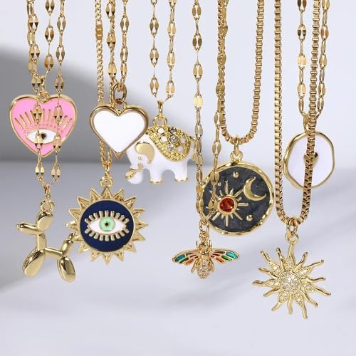 Collier yeux diaboliques anti-ternissement pendentif durable