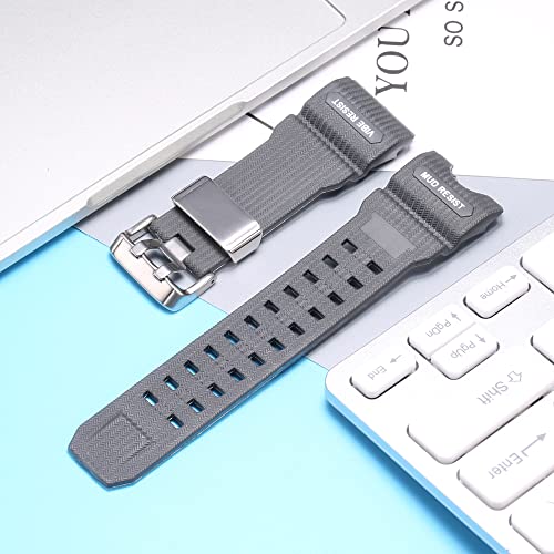 Image of Resin Replacement Watch Band Compatible with Casio GWG1000 GWG-1000GB Men's Sport Waterproof Watch Strap