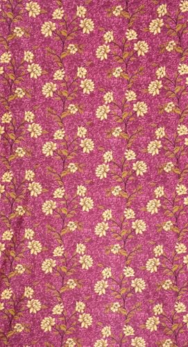 Image of Heavy Polyester Floral Printed Door Light Filtering Curtains for Living Room Bedroom Hall Room, 8 feet Door, Pink, Set of 2