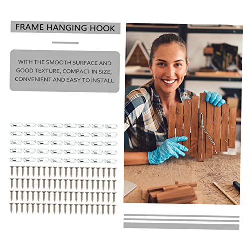 Image of COHEALI 50Pcs Keyhole Hangers Brackets for Picture Frames Easy Install Wall Mount Clips with Screws Solid Picture Hanging Hardware for Photos Artwork and Shelves