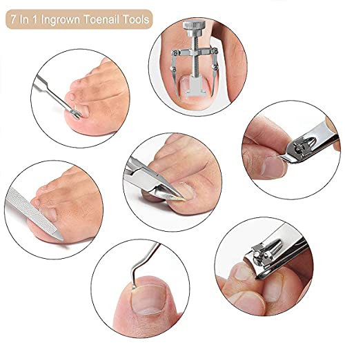 7-teiliges Maniküre Set Edelstahl Nagelknipser-Set Mit Schwarz PU Ledertasche Enthalten Nagelrillenzange Nagelpflücker… – Bild 7
