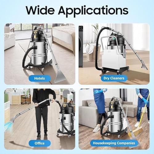 Professional 3-in-1 Commercial Carpet Cleaning Machine, 40L Portable Extractor Vacuum & Floor Brush, Wet Dry Spraying Cleaner for Deep Cleaning & Stain Removal