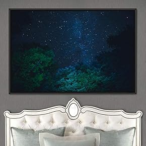 signwin Framed Canvas Wall Art Starry Sky Aerial...