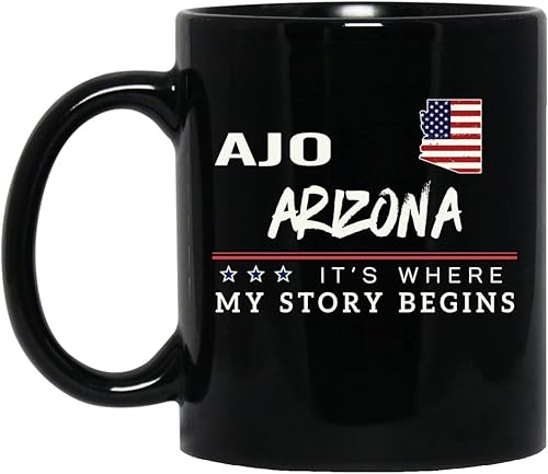 Miniatura 1 de American Flag Mug Ajo Arizona Coffee Cup It's Where My Story Begins 4th of July Coffee Mug Patriotic Gift Independence Day Memorial Day Tea Cup 11oz