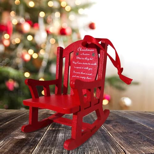 Mini rocking chair de Noël suspension commémorative en bois 4pcs