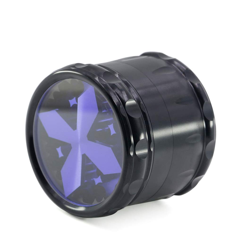 KMKAW, Portable Pulverizer Mill Crusher Herbal Grinder Smoke Crusher Used for Vanilla Spices Grind Smash,Size:(63Mm),Blue