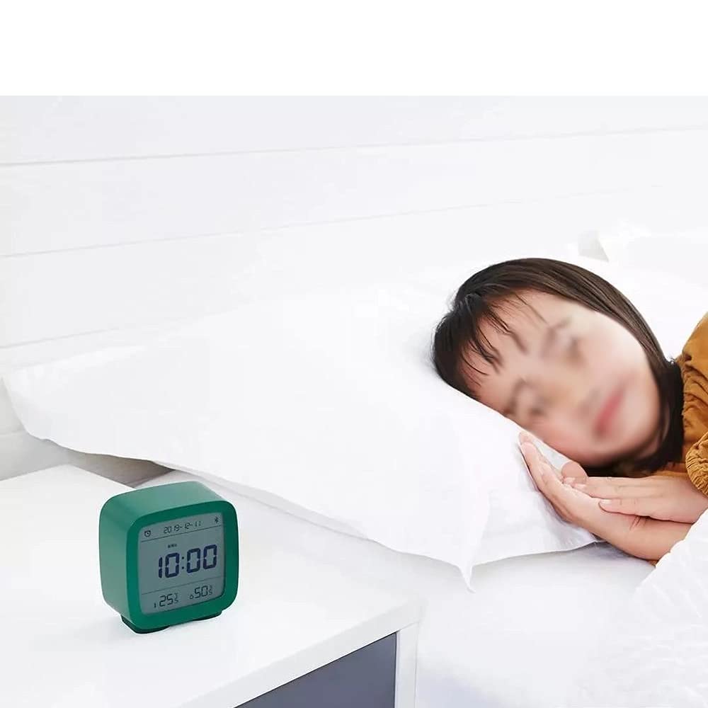 Reloj despertador, pantalla LCD, pantalla LCD, luz nocturna ajustable con Smart Home (gris, talla única)