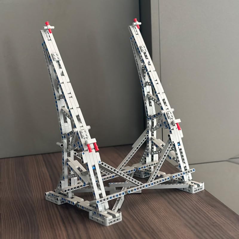 highdar Millennium Falcon Vertical Display Stand for 75192 Star Wars, DIY Display Bracket Building Set, silver - Image 3