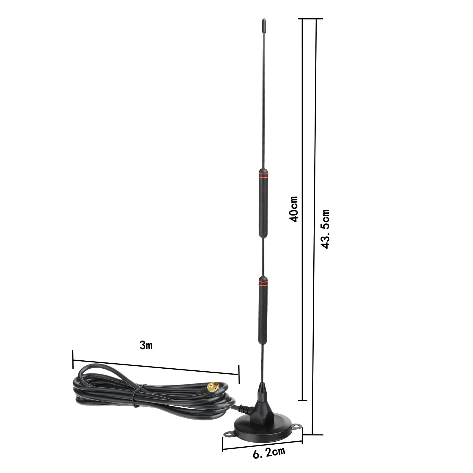 Bingfu Antenne mâle MIMO SMA mâle à gain élevé 10 dBi 4 g LTE avec câble RG58 compatible avec routeur CPE sans fil 4G LTE Hotspot Cellular Gateway Routeur IoT industriel