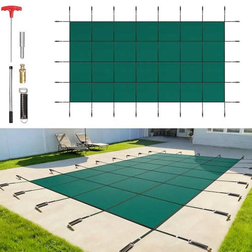 VEVOR Pool Safety Cover 18' x 36' Rectangle, Safety Pool Covers Green Mesh, 15-Year Warranty, Triple...