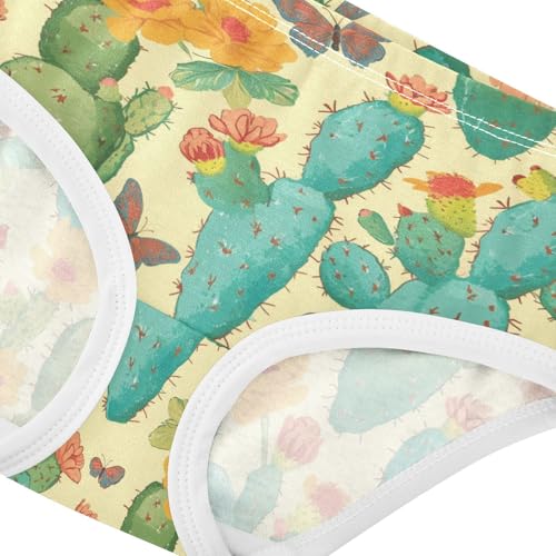 Wusikd Cactus Butterflies Girls' Underwear Cotton Flowers Girls Briefs Soft Toddler Underwear 2T4