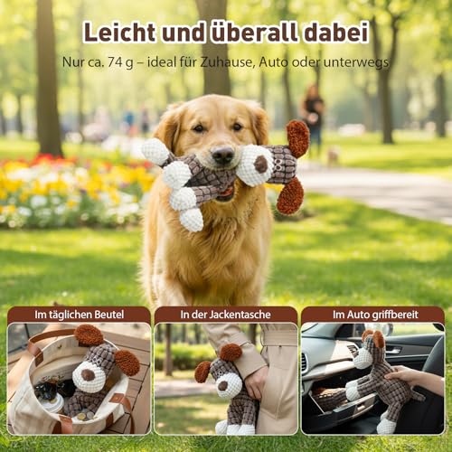Kidmis Spielzeug Hund, 2025 New Hundespielzeug Unzerstörbar, Quietschendes Hundespielzeug, Weiches Welpenspielzeug für kleine, mittelgroße und große (Giraffe)
