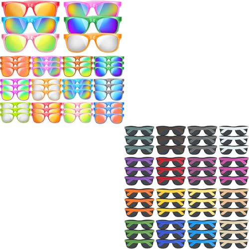 Uzoxlsn 36 Pack & 48 Pack Kids Sunglasses Bulk, Multi-Colors Neon Sunglasses for Birthday Party Favors, Graduation Gift, Summer Pool Toys, Goody Bag Filler, Kids Beach Party Supplies, School Rewards