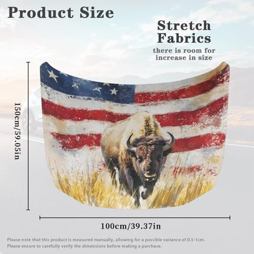 Image of Car Hood Cover,Breathable Soft Car Hood Cover Protector Suitable Most Automotive Sedans Trucks Pickup Sports Cars,Car Accessories Cow Flag Print