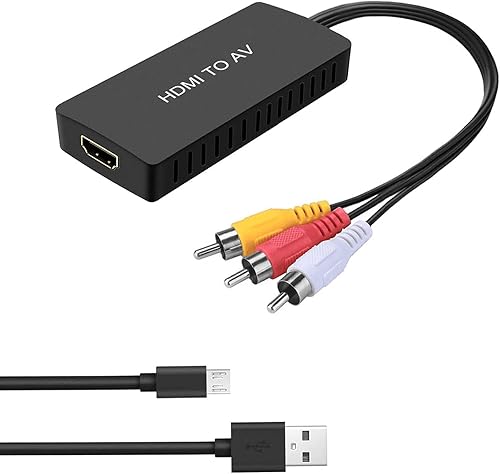 RuiPuo Convertidor HDMI a AV HDMI a video adaptador de audio compatible con PALNTSC compatible con Roku Streaming Stick Fire Stick Apple TV DVD RuiPuo Convertidor HDMI a AV HDMI a video adaptador de audio compatible con PALNTSC compatible con Roku Streaming Stick Fire Stick Apple TV DVD