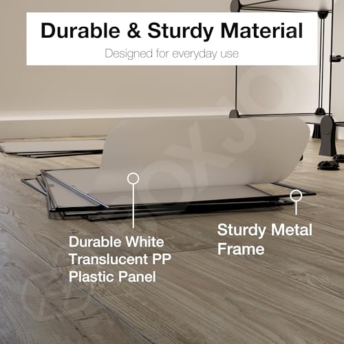 Image of BOXJOY 9 Shelf Plastic Book Shelf Organiser with White Translucent Panels and Bottom Stand Bookshelf Organizer Cabinet Rack for Bedroom Living Room Study Storage Showcase Display for Home