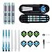 sanfeng Darts Plastic Tip Set Rainbow Blue Color 21g for Electronic Dart Board with 50 Rubber O-Rings 6 Shafts Flights Extra 50 Replacement Soft Tips Accessories