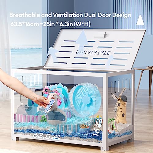 Image of BUCATSTATE Hamster Cage 2.0, Large Hamster Enclosure (31in, White)