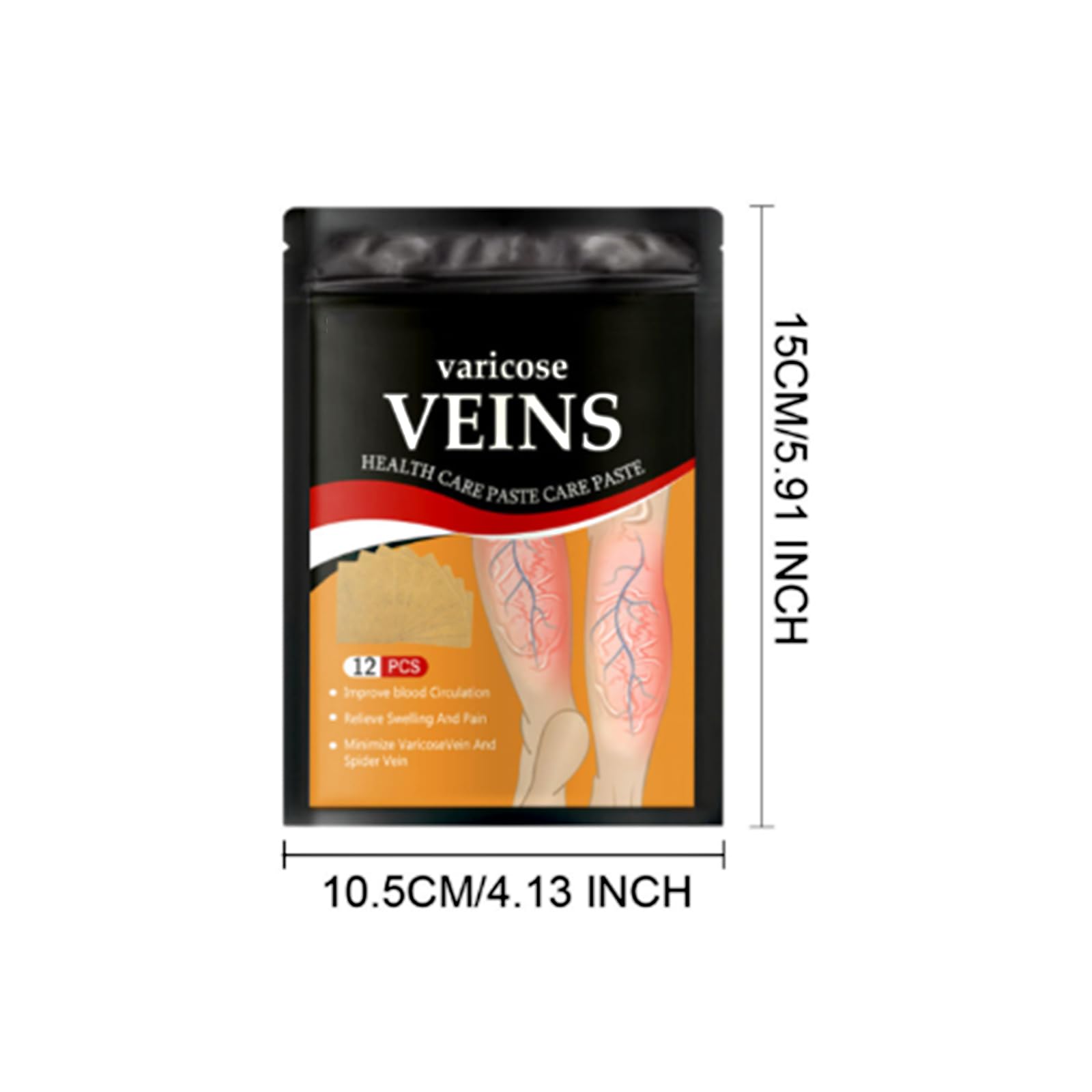 Parches De Venas Araña,Parche de Alivio de Venas,Pasta Circulación Pierna,Eliminación de Arañas Vasculares,Alivio Flebitis,12PC