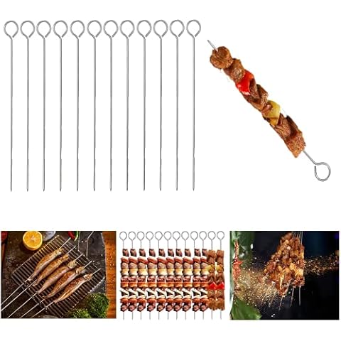 Ram Stainless Steel BBQ Skewers Pack of 12 Cover