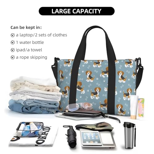 Carry On Duffle Bags Overnight Weekender Bags for Women, Beagle Dog cute Personal Item Travel Bag, Travel Essentials Sport Gym Bag for Men Women4